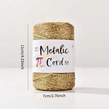 100 متر/لفة حبل معدني متعدد الألوان بسمك 3 مم، وزن 90 جرام، مناسب لأعمال الحرف اليدوية DIY، نسج الحقائب، تغليف الهدايا وديكورات عيد الميلاد