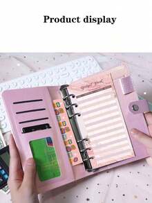 1 件装预算计划活页笔记本，带星空设计的 PU 封面，包含拉链袋、预算工作表、现金整理器、费用跟踪器和储蓄计划器，适用于财务规划、现金管理和储蓄挑战、学校用品、返校 - 彩色 - 查看 6