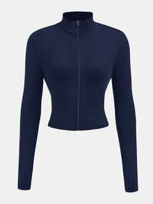 SHEIN Girlism Teen Girls Casual Elastic Half-Zip V-Neck Snug Fit Long Sleeve Tee, Basic Essential Autumn Winter Outerwear Fall