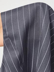 SHEIN EZwear 女士条纹V领单排扣休闲马甲背心，秋冬夏季