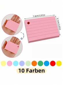 SHEIN 1000 Pezzi Chiluxendo Bristol Flash Cards, Schede A8 Perforate, Fogli di Tracciamento Flashcard, Schede di Revisione, con 10 Anelli di Rilegatura per Note di Studio a Scuola, in Ufficio e a Casa (10 Colori), Forniture Scolastiche, Ritorno a Scuola