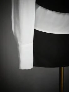 SHEIN ICON 女士万圣节星期三亚当斯服装套装裙套装 - 黑與白 - 查看 5