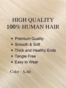Seamless Clip Ins 9AM 丰盈发束 55克 1片 S60 白金色 100% 高品质毛鳞片顺滑 Remy 真人发接发 无痕 PU 夹式接发 女士接发 - S60 - 查看 2