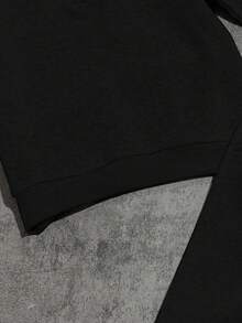 2件套男童字母印花长袖T恤和系带长裤休闲装