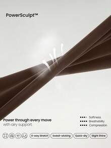 GLOWMODE 24" Peakbum Powersculpt™-Air Sculpt Flex Sweat-Wicking Cool Feel V-Waist Butt-Lifting Leggings High Impact Workout Running Training - Cinnamoninspiration - View 5