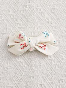 SHEIN 新生女婴樱桃图案圆领长袖前拉链针织连体衣带头带 2 件套 - 彩色 - 查看 4