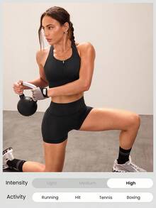 GLOWMODE 2.5英寸 Powersculpt™ 酷炫紧身胸衣速干闪亮骑行短裤防滑耐冲击跑步慢跑训练健身房锻炼 - 黑色 - 查看 7