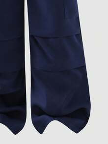 女童数字印花 Polo 领上衣 + 工装阔腿裤时尚套装，适合春秋季 - 杏色 - 查看 5