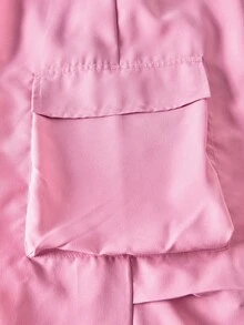 Sparklyn 2 件青少年字母印花连帽衫 + 美式绿色工装裤休闲街头运动装，秋冬 - 粉色 - 查看 5