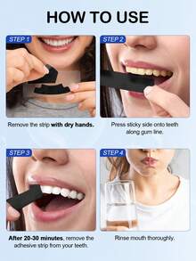 Slow Sunday Charcoal Teeth Whitening  Strips, Get Rid Of  Smoke Stains, Coffee Stains, Tea Stains, Keep Your Mouth Clean And White, Good Gift For Holiday, Party, Travel, Outdoor Activity, For Valentine'S Day, Valentines Gift, Suitable For Spring Personal Care