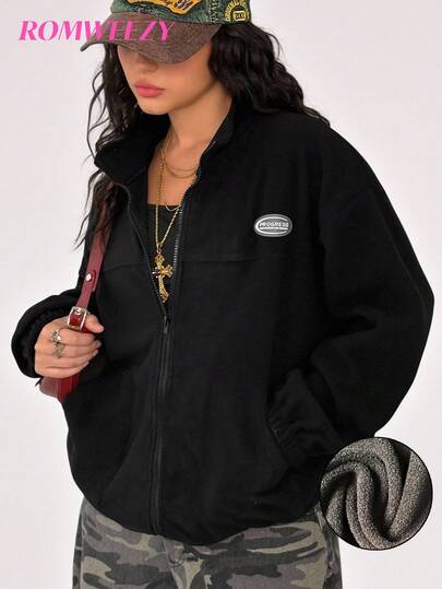 Kurtka polarowa dla nastolatek, modna, uniwersalna, nowa bluza polarowa na jesień/zimę