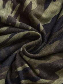 ROMWE J-Fashion Shibuya Girl Y2K 复古迷彩拼布磨边金属链吊带上衣和超低腰迷你裙两件套 - 彩色 - 查看 4