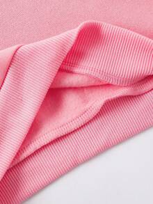 2pcs/Set Baby Girl Cute Cappuccino Ballerina Dancer Heart Print Hooded Fleece Sweatshirt And Fleece Pants Set, Suitable For Outings In Autumn/Winter Fall - Pink - View 4