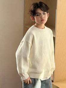 DAZY Tween Boys Sweater, Fall - Beige - View 6
