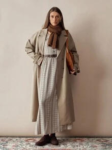 Florisole Váy họa tiết hoa đi nghỉ thường ngày dành cho nữ - Màu Khaki - Xem 3