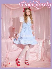 Dola Lovely 女士蝴蝶结玛丽珍鞋，圆头扣带粗跟浅口鞋，时尚百搭白色鞋子 - 紅色 - 查看 2