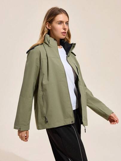 Easithlete 女士户外休闲宽松拉链风衣夹克