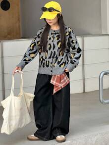 Dazy Kids 女童豹纹开衫