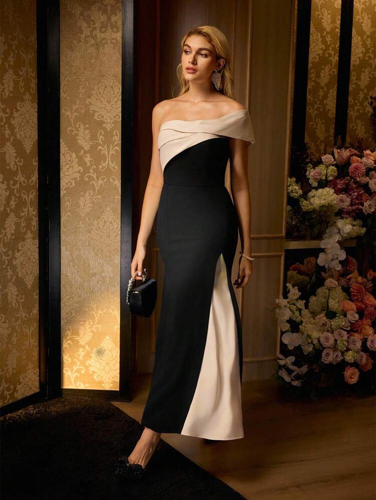 MOTF Soiréza COLORBLOCK TWIST COCKTAIL DRESS