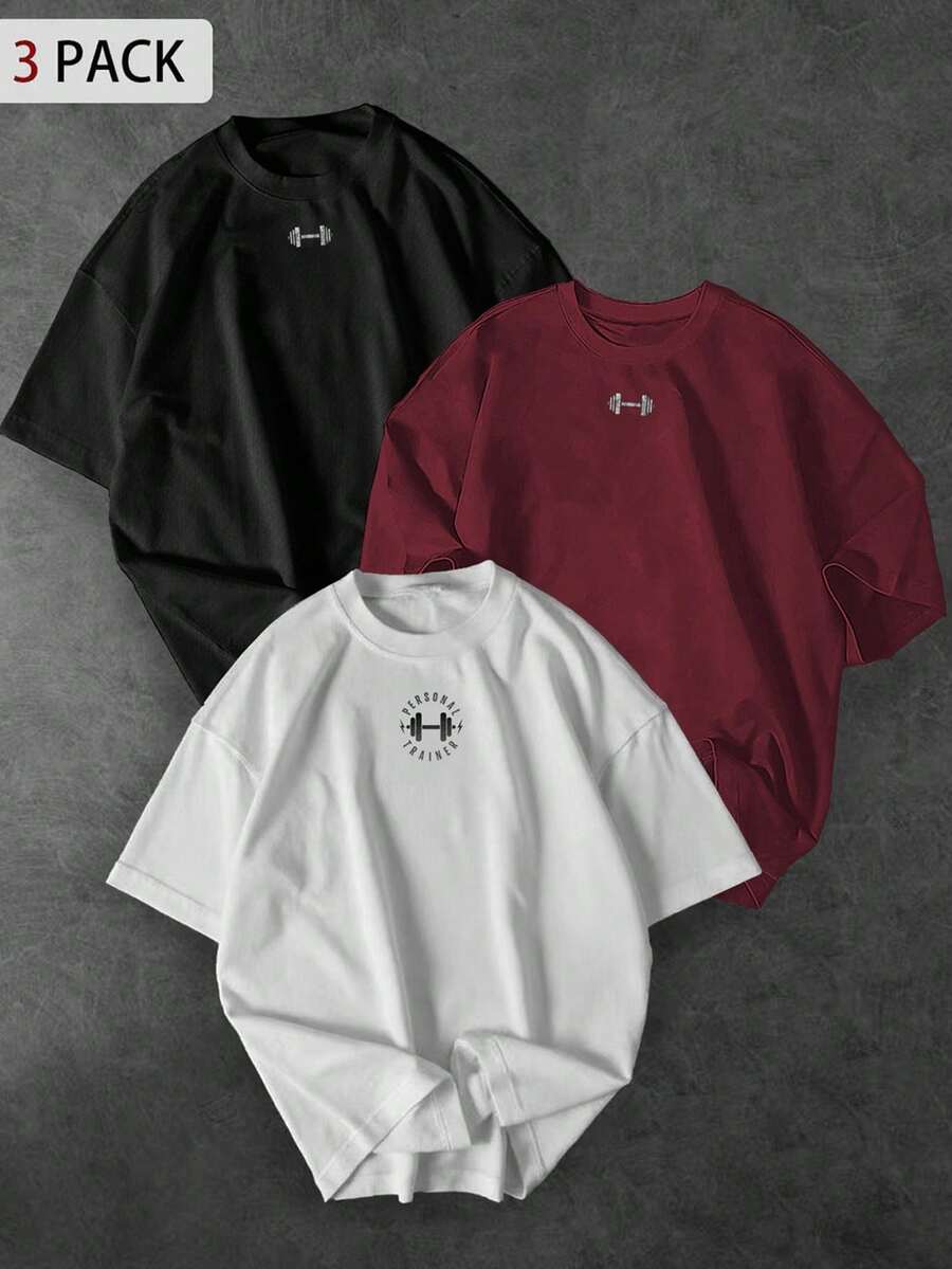 Sport MetroGents 3件套男士休闲运动圆领短袖T恤 - 黑色 - 查看 1