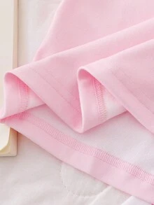 4件套少女简约甜美粉色蝴蝶结和樱桃印花短袖短裤睡衣套装 - 粉色 - 查看 3