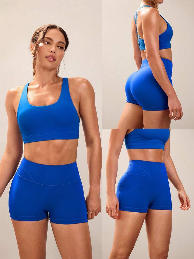 Short de vélo brillant Powersculpt™ à séchage rapide, avec effet corset mincissant de 2,5 pouces. Short de course sans glissement, pour entraînement à fort impact, jogging, gym