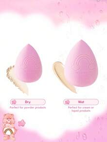 SHEIN X Care Bears Bộ 5 miếng mút trang điểm họa tiết hoạt hình dễ thương, chất liệu mềm mại, sử dụng liền mạch, dùng được cả khi ướt và khô, nở ra khi ướt, không thấm hút, nhiều cạnh cắt, thích hợp cho vùng da rộng và trang điểm chi tiết, gấu cổ vũ, gấu may mắn, gấu, gấu chia sẻ, gấu trái tim dịu dàng - Nhiều màu - Xem 4