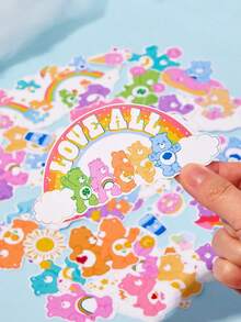 SHEIN X Care Bears Bộ 39 miếng dán họa tiết Gấu hoạt hình, Gấu may mắn, Gấu Funshine, Gấu chia sẻ, Gấu Love-A-Lot, Phù hợp cho học sinh, nam và nữ, dán lên sổ tay, nhật ký, đồ thủ công mỹ nghệ và các vật dụng tương tự. Cũng có thể dùng để cá nhân hóa ván trượt, máy tính xách tay và hành lý. Keo dán có thể tháo rời, dễ dàng xé mà không để lại cặn. - Nhiều màu - Xem 3