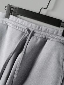 RueChic 2 Stücke Herren Lässig Fleece Sweatshirt & Jogginghose Set - Grau - Übersicht 4