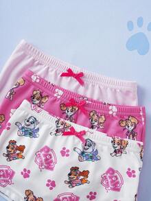 SHEIN | PAW Patrol 年轻女孩可爱卡通狗印花吊带背心和内裤套装 - 粉色 - 查看 4