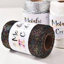 100 متر/لفة حبل معدني متعدد الألوان بسمك 3 مم، وزن 90 جرام، مناسب لأعمال الحرف اليدوية DIY، نسج الحقائب، تغليف الهدايا وديكورات عيد الميلاد