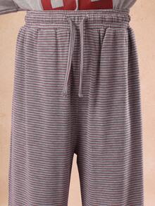 SUMWON Tween Girls Asymmetric One Shoulder Sweatshirt With Varsity Number Print And Striped Wide Leg Pants Co Ord Set For Fall Winter - Grey - View 6