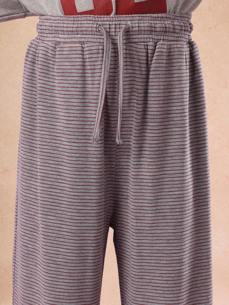 One Shoulder Sweatshirt With Number Print And Wide Leg Pants