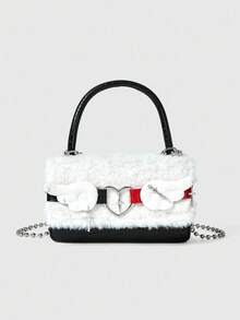 ROMWE Kawaii 1 Cute Plush Angel Beaded Bag Women's Handbag Crossbody Bag