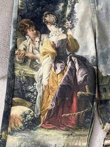 Comfortcana 人像和植物印花闊腿牛仔褲 - 彩色 - 查看 4