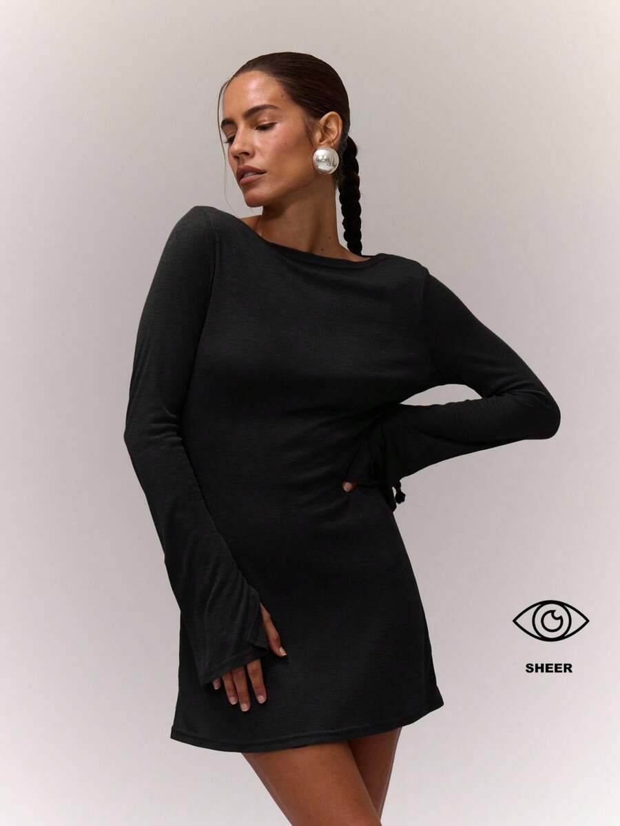 MUSERA Đầm mini chữ A cổ xẻ, thanh lịch, giản dị, dễ thương, mùa xuân hè, dễ thương, thường ngày, đi nghỉ mát, Ibiza, bãi biển miền Tây, mùa thu, sinh nhật, hẹn hò, phong cách grunge, đầm thường ngày mùa thu, tiệc tùng, sang trọng, trang phục mùa hè, kỳ nghỉ - màu đen - Xem 1