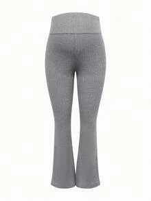 SHEIN Autumn And Winter 2pcs Maternity High Stretch Adjustable Waist Flare Leggings - Multicolor - View 4