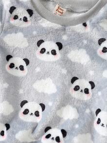 Cozy Pixies 2 pezzi Set di abbigliamento casual da casa per bambino maschio, con maglioncino girocollo a maniche lunghe con stampa di animali cartoni animati e pantaloni jogger in vita elastica