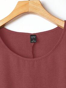 EMERY ROSE 大码女式深蓝色蝙蝠袖圆领衬衫和阔腿裤套装，带口袋，适合夏季 - 粉色 - 查看 4