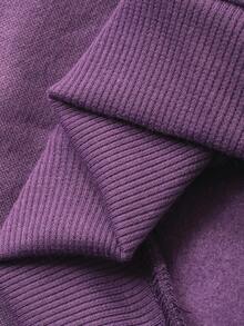 DAZY Toddler Boys' Hooded Raglan Sleeve Side Stripe & English Letter Print Long Sleeve Sweatshirt - Purple - View 7