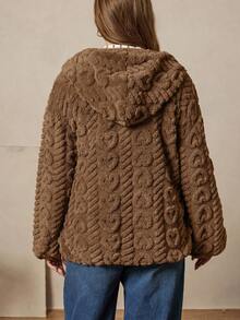 Zelara 大码女装秋冬航海风休闲装棕色冬季女装万圣节外出服装女装哥特式复古风女装大码女装麂皮束带衬衫海军风服装秋冬女装连衣裙 - 棕色 - 查看 2