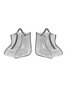 SHEIN Boots Storage Bag, Long Boots And Short Boots Storage Shoe Bag, New Fashion Transparent Shoe Boot Dust Cover, Boot Bags For Women's Tall And Ankle Boots,Travel Home Non-Woven Boot Bag, Zippered Boot Covers With Carry Handles, Thickened Waterproof Portable Handheld Boot Storage Bag, Protective, Breathable, And Space-Saving - Ideal For Travel, Closet Organization, And Shoe Protection, Suitable For Flat Shoes, Ankle Boots And High Boots - Clear - View 10