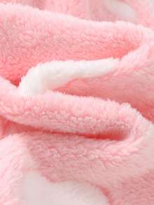 Cozy Pixies 女婴心形图案羊毛加厚圆领长袖套头衫和松紧腰踝长裤两件套服装 - 粉色 - 查看 7