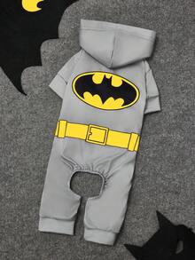 BATMAN X SHEIN 1pc Cartoon Pattern Decorative Pet Jumpsuit, Loungewear, Pajamas, Suitable For Cats & Dogs, Size XXS-XXXXL, Cosplay, Cosplay
