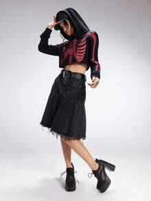 Sugerpunk Women's Black Mesh High Heel Pumps, Suitable For Daily, Goth, Punk, And Campus Wear - Black - View 7