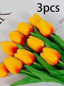 3/10/30 件，人造郁金香仿真花装饰家居饰品，客厅和卧室装饰的人造花，充满活力和真实感，逼真的人造郁金香花束 - 适合优雅的家居和办公室装饰，特殊场合和礼物的理想选择，非常适合婚礼和家居装饰派对、花园装饰、客厅、卧室、餐桌、办公室、DIY 布置、夏季装饰、室内外装饰 - 粉色 - 查看 8