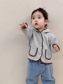 DAZY Baby Girls' Korean Style Contrast Color Ruffle Sweatshirt Fall,Winter Toddler Girls Clothes - Apricot - View 2