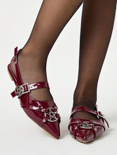 Women's Elegant Fashion Casual Pointed Toe Flat Shoes, Gothic Style Silk Satin Black Flats Suitable For Party, Daily Wear, Evening Dress