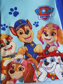 SHEIN | PAW Patrol 2pcs/Set Young Boy Casual Dog Print Round Neck Long Sleeve T-Shirt And Pants Comfortable Stretchy Pajama Set