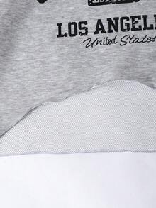 Sparklyn Tween Girls Letter Print Asymmetric Off-Shoulder Asymmetrical Hem Casual Sweatshirt Fall Winter - Grey - View 8